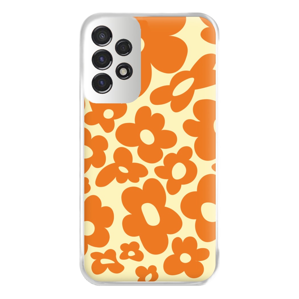 Orange Flowers - Trippy Patterns Phone Case for Galaxy A53