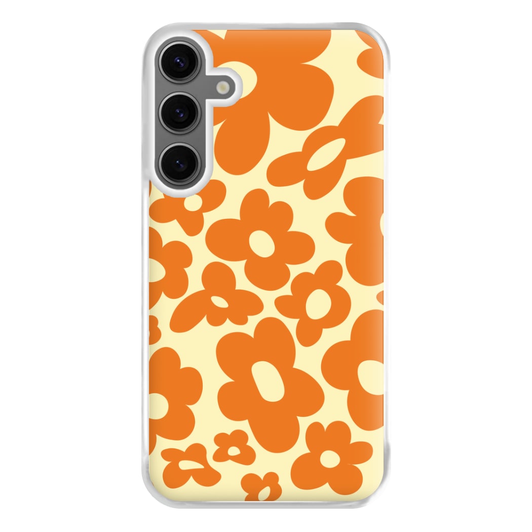 Orange Flowers - Trippy Patterns Phone Case for Galaxy S24FE