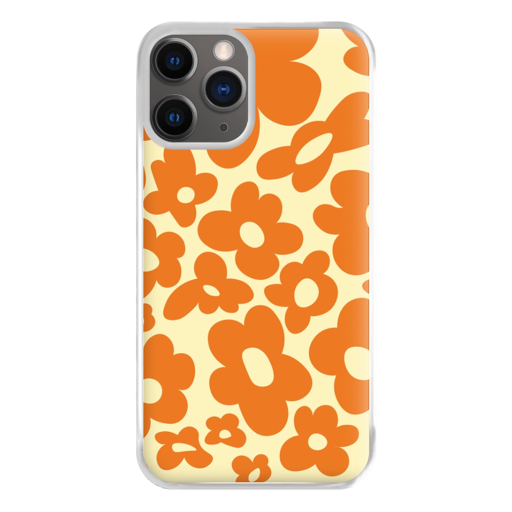 Orange Flowers - Trippy Patterns Phone Case for iPhone 12 Pro Max