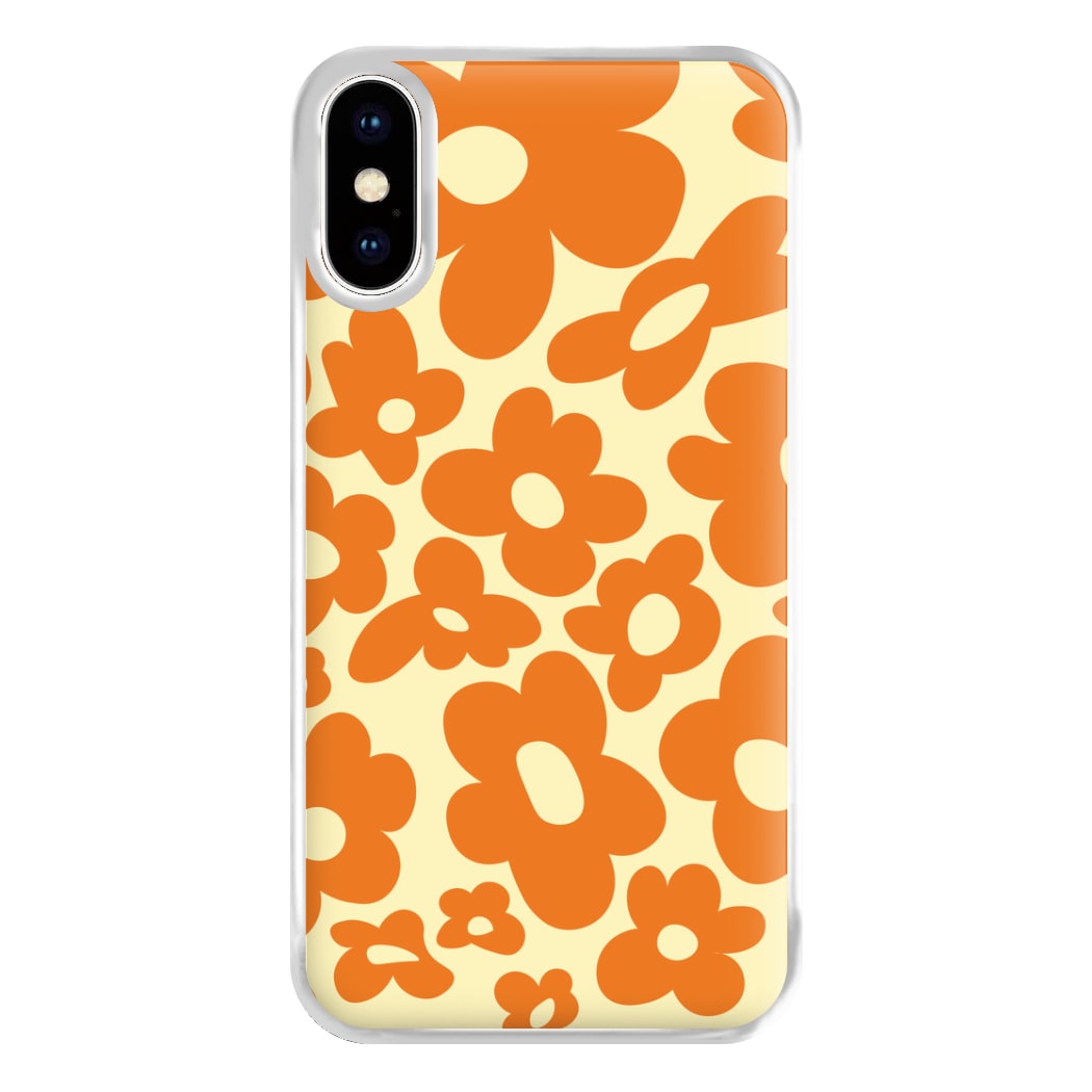 Orange Flowers - Trippy Patterns Phone Case for iPhone XS Max