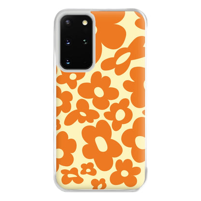 Orange Flowers - Trippy Patterns Phone Case for Galaxy S20 Plus