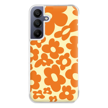 Orange Flowers - Trippy Patterns Phone Case for Galaxy A16