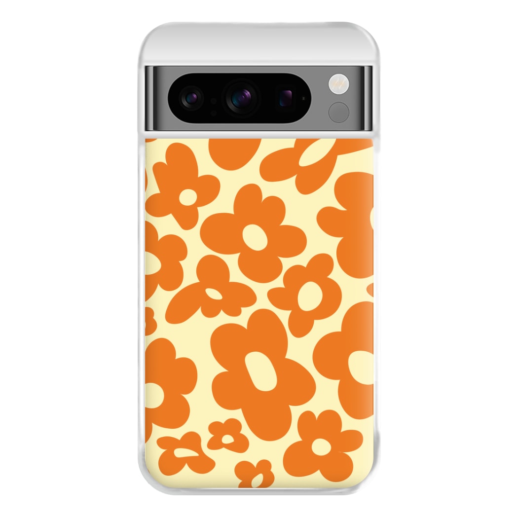 Orange Flowers - Trippy Patterns Phone Case for Google Pixel 8 Pro