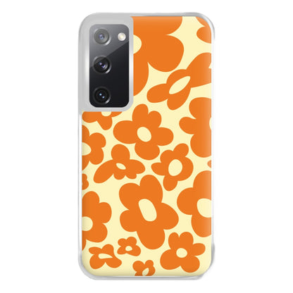 Orange Flowers - Trippy Patterns Phone Case for Galaxy S20FE