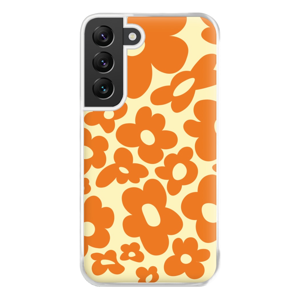 Orange Flowers - Trippy Patterns Phone Case for Galaxy S22 Plus