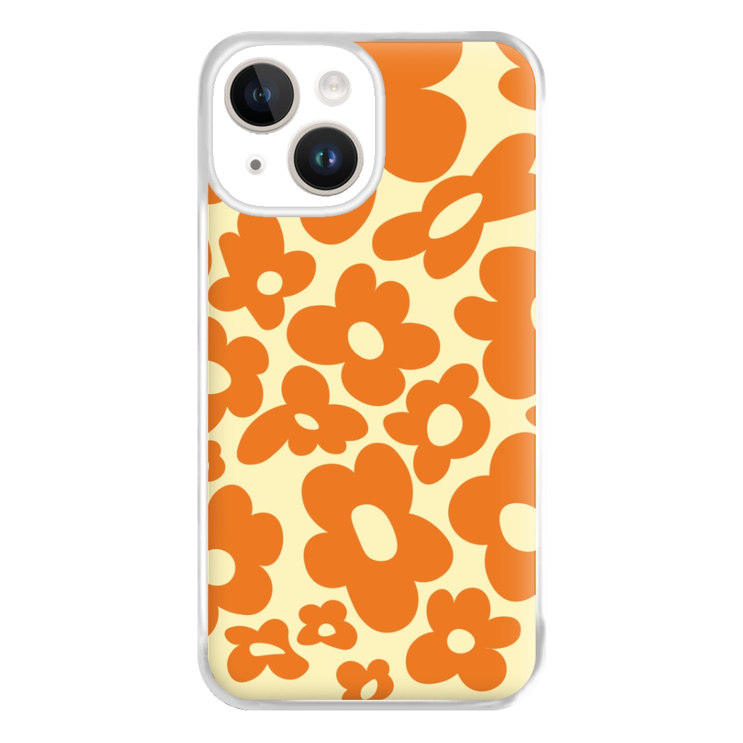 Orange Flowers - Trippy Patterns Phone Case for iPhone 14