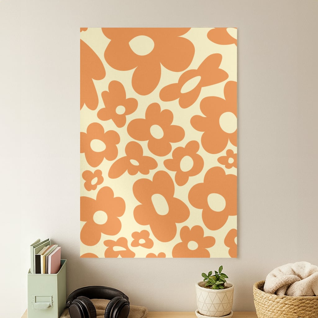 Orange Flowers - Trippy Patterns Poster