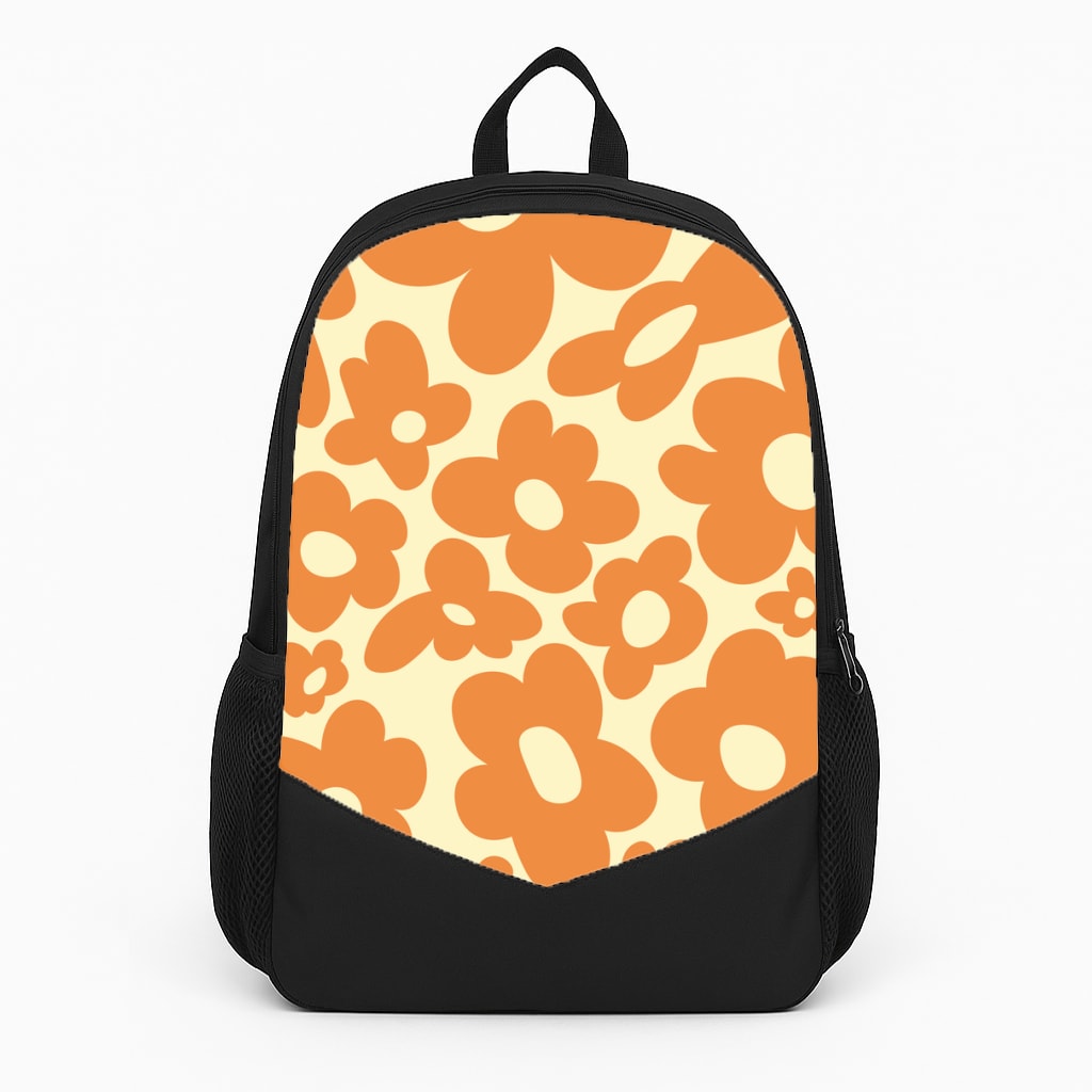 Orange Flowers - Trippy Patterns Backpack
