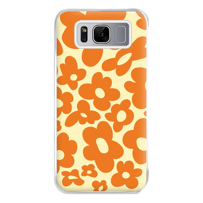 Orange Flowers - Trippy Patterns Phone Case for Galaxy S8 Plus