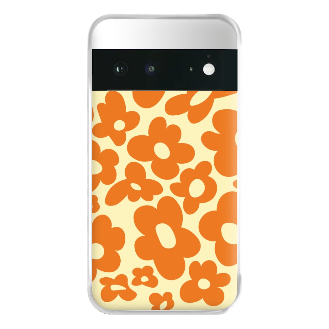 Orange Flowers - Trippy Patterns Phone Case for Google Pixel 6a