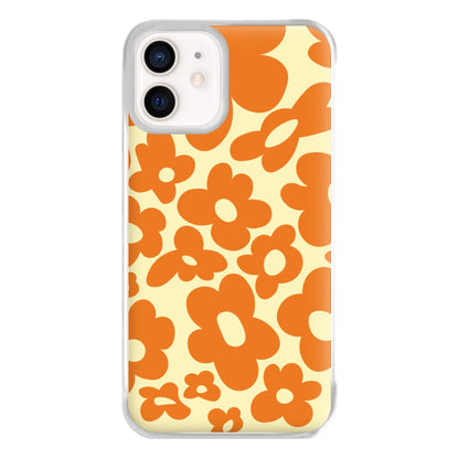 Orange Flowers - Trippy Patterns Phone Case for iPhone 12 Mini