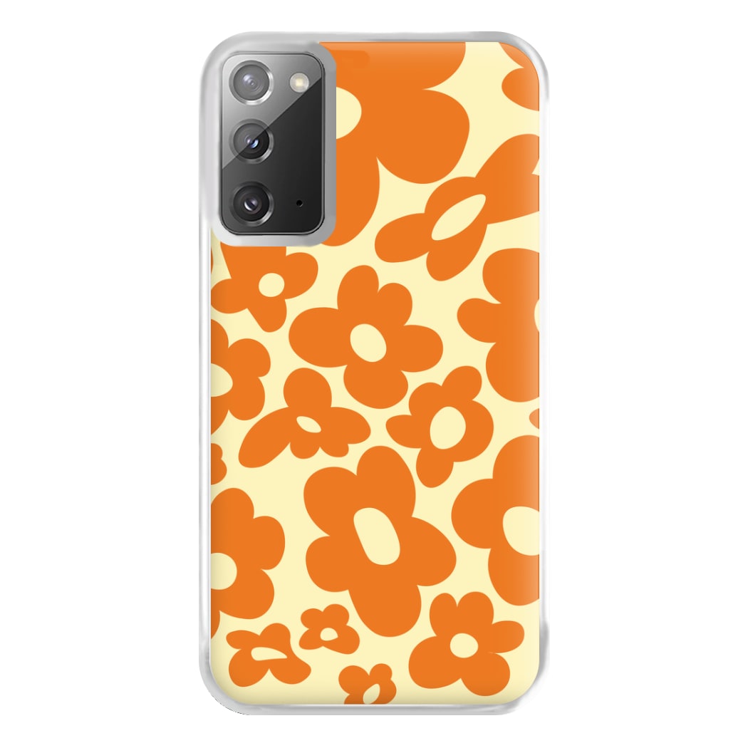 Orange Flowers - Trippy Patterns Phone Case for Galaxy Note 20 Ultra