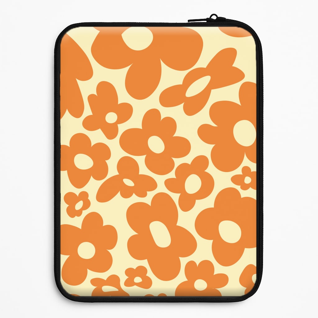 Orange Flowers - Trippy Patterns Laptop Sleeve