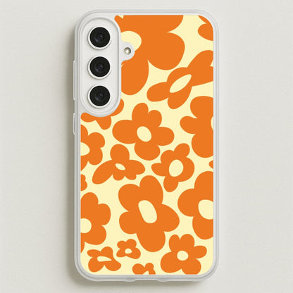 Orange Flowers - Trippy Patterns Phone Case for Galaxy S25FE