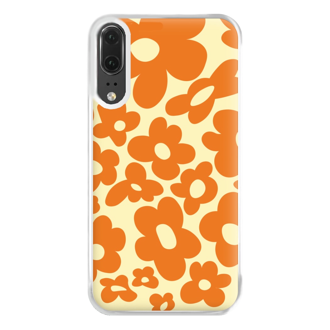 Orange Flowers - Trippy Patterns Phone Case for Huawei P20