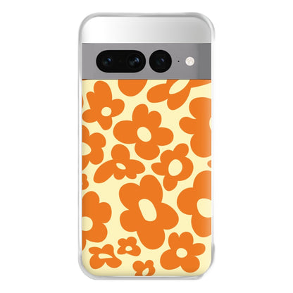 Orange Flowers - Trippy Patterns Phone Case for Google Pixel 7 Pro