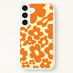 Orange Flowers - Trippy Patterns Phone Case for Galaxy S26