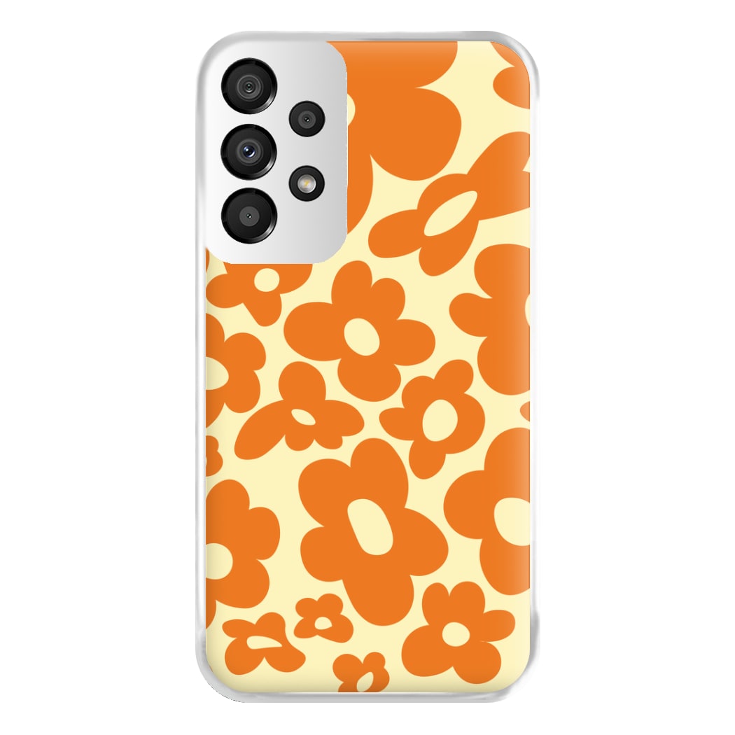 Orange Flowers - Trippy Patterns Phone Case for Galaxy A33