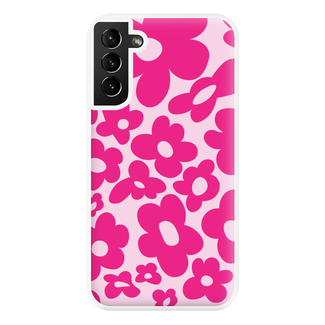 Pink Flowers - Trippy Patterns Phone Case for Galaxy S21 Plus