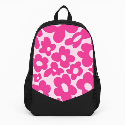Pink Flowers - Trippy Patterns Large Backpack
