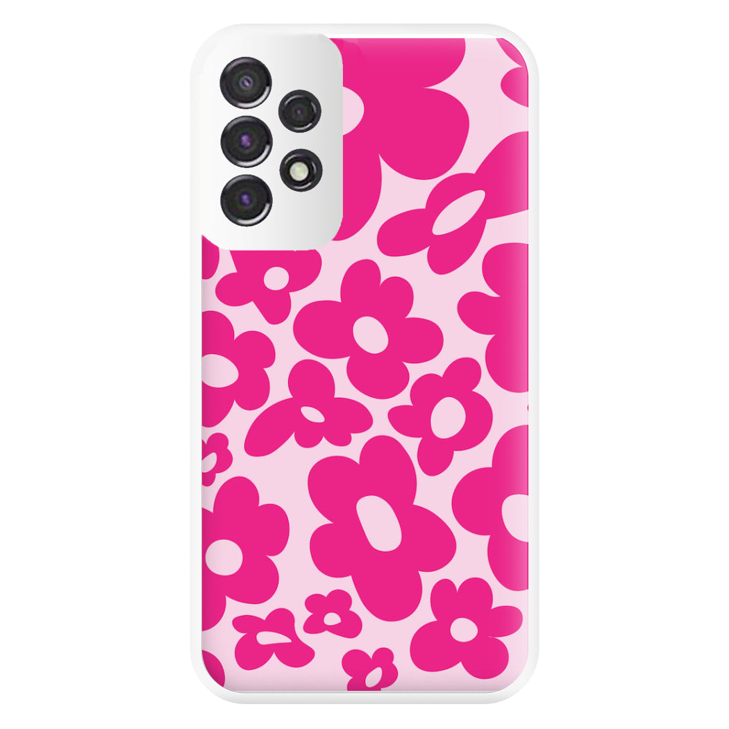 Pink Flowers - Trippy Patterns Phone Case for Galaxy A53