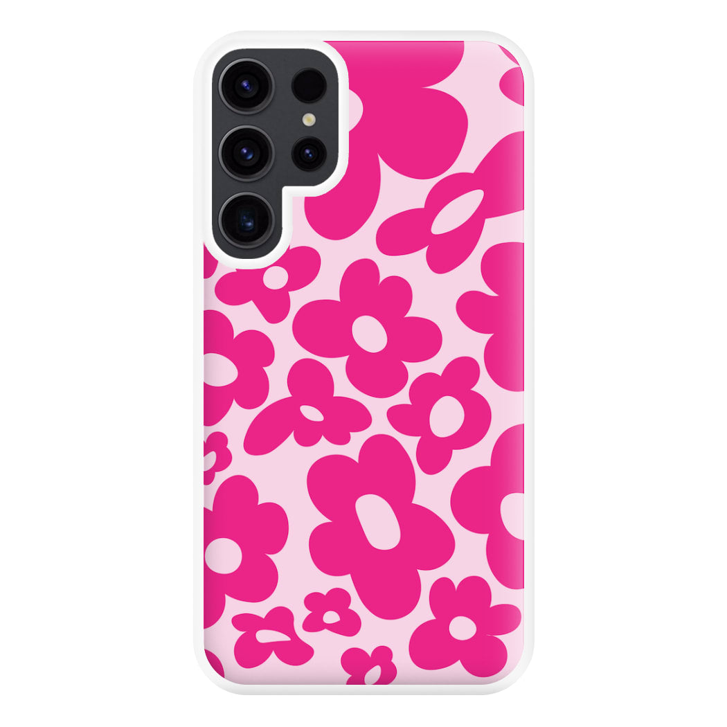 Pink Flowers - Trippy Patterns Phone Case for Galaxy S23 Ultra