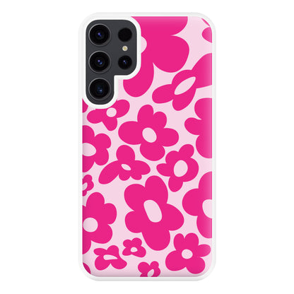 Pink Flowers - Trippy Patterns Phone Case for Galaxy S23 Ultra