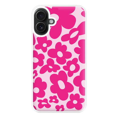 Pink Flowers - Trippy Patterns Phone Case for iPhone 16 Plus