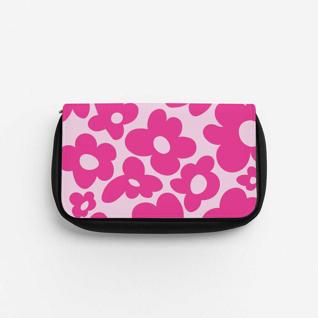 Pink Flowers - Trippy Patterns Pencil Case