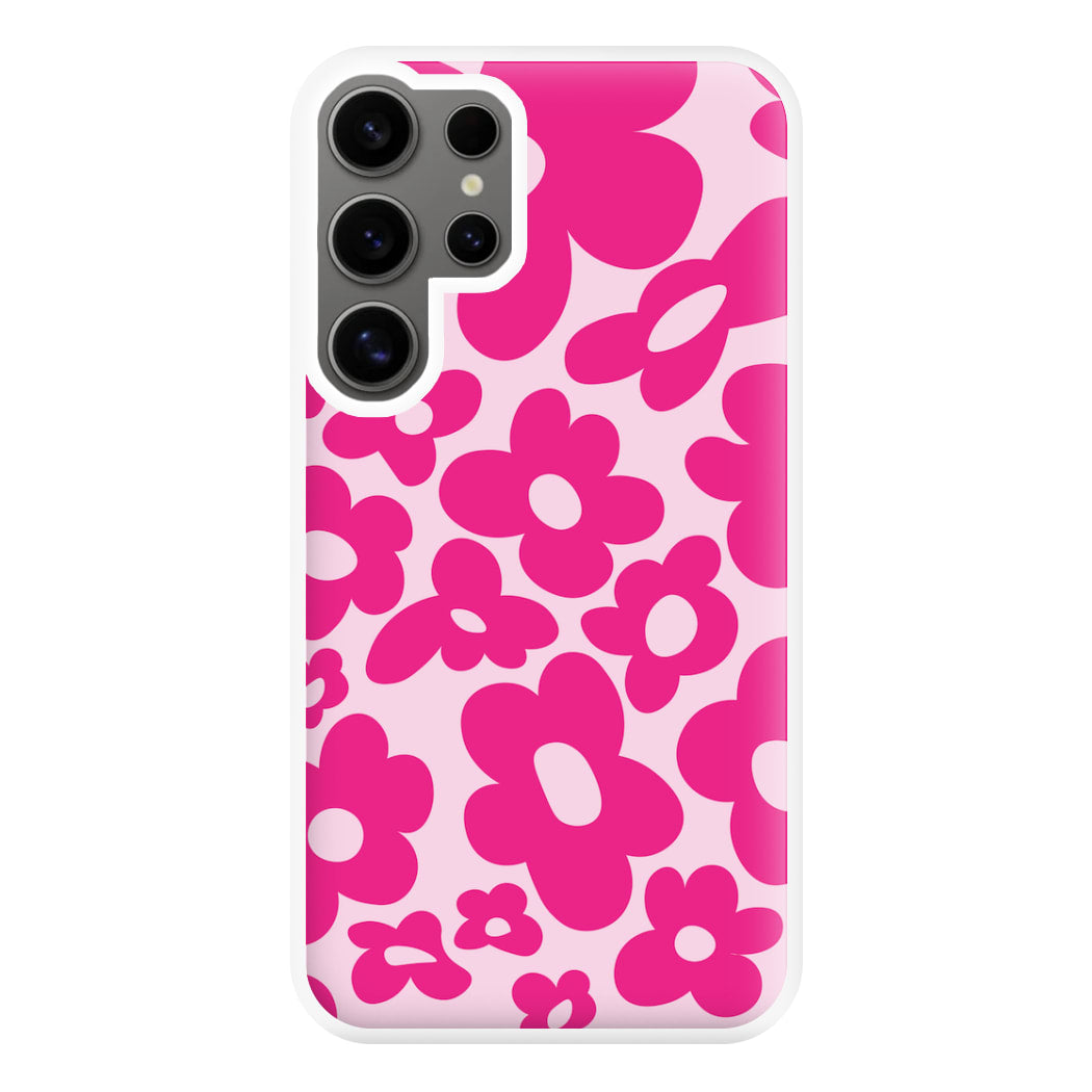 Pink Flowers - Trippy Patterns Phone Case for Galaxy S24 Ultra