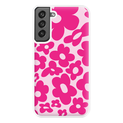 Pink Flowers - Trippy Patterns Phone Case for Galaxy S21FE