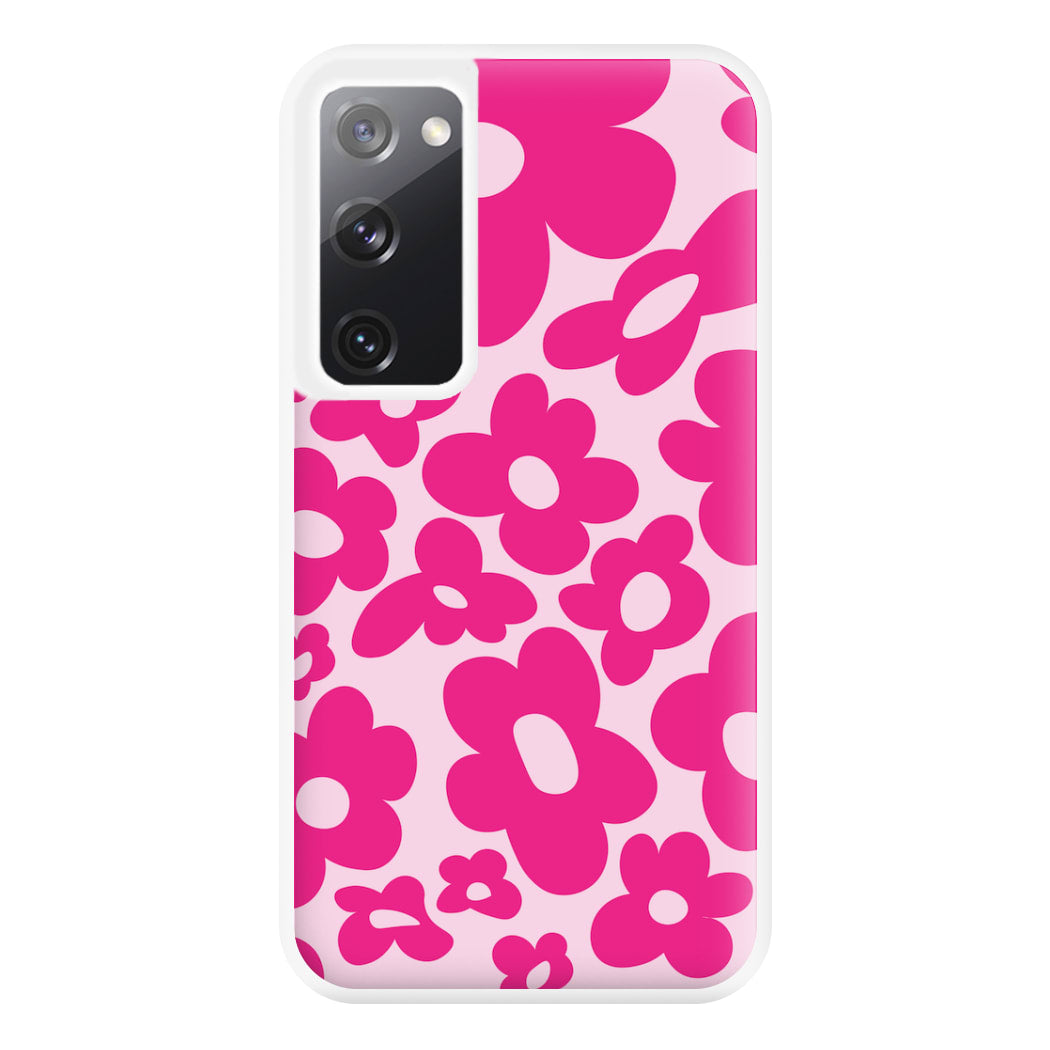 Pink Flowers - Trippy Patterns Phone Case for Galaxy S20FE