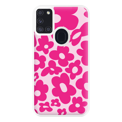 Pink Flowers - Trippy Patterns Phone Case for Galaxy A21s