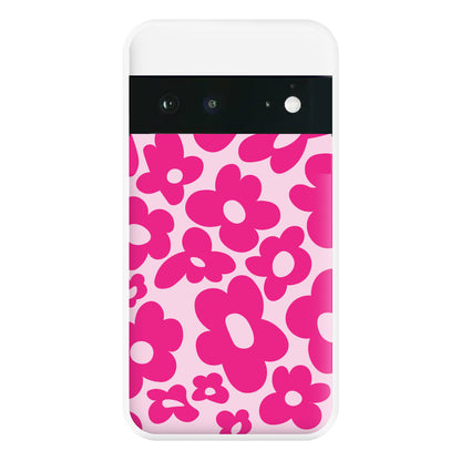 Pink Flowers - Trippy Patterns Phone Case for Google Pixel 6a