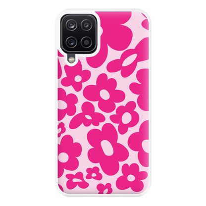 Pink Flowers - Trippy Patterns Phone Case for Galaxy A12