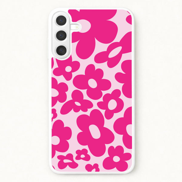Pink Flowers - Trippy Patterns Phone Case for Galaxy A17