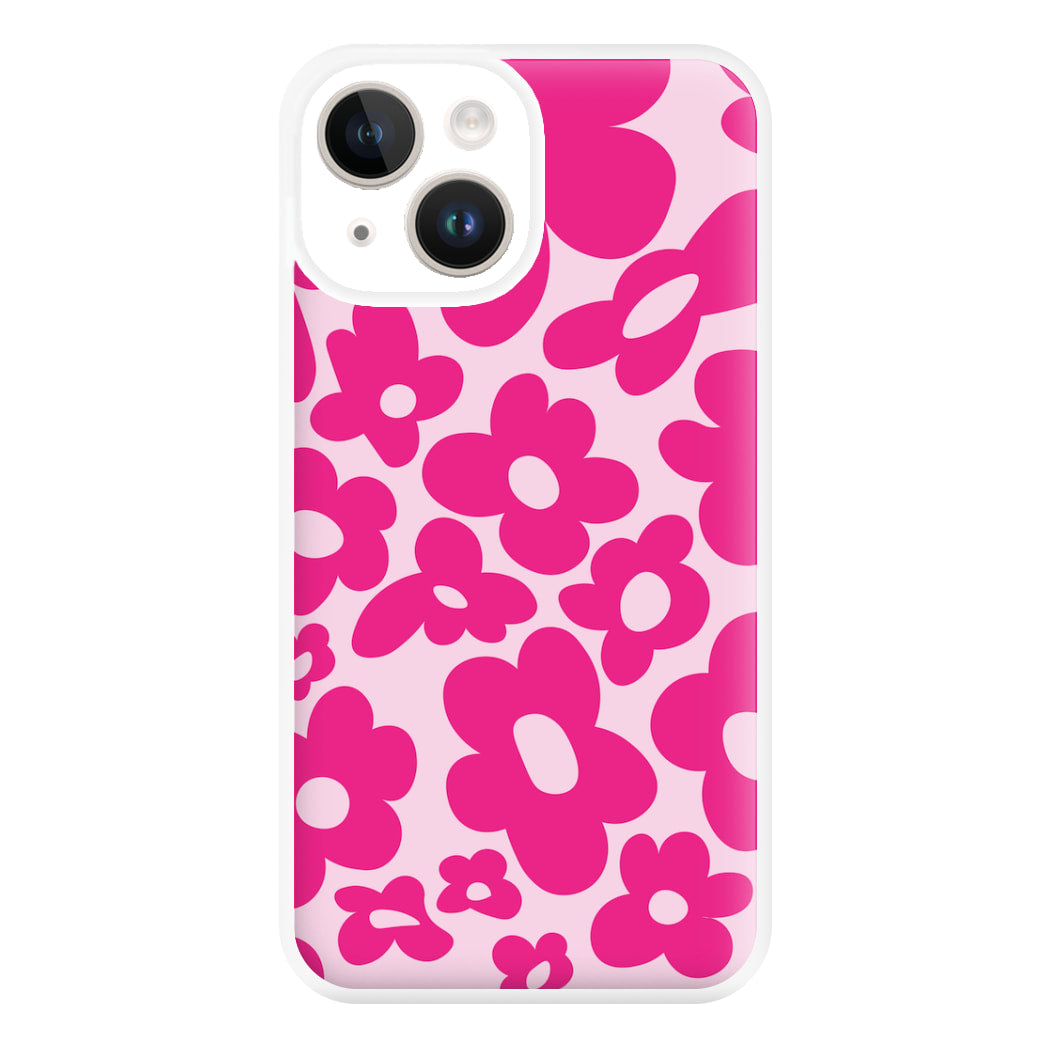 Pink Flowers - Trippy Patterns Phone Case for iPhone 14