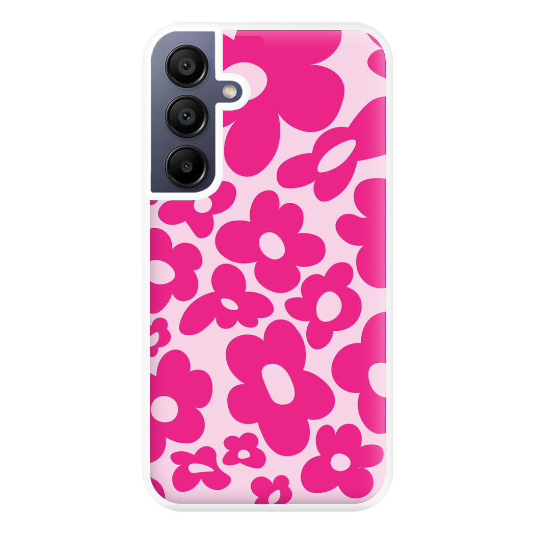 Pink Flowers - Trippy Patterns Phone Case for Galaxy A16