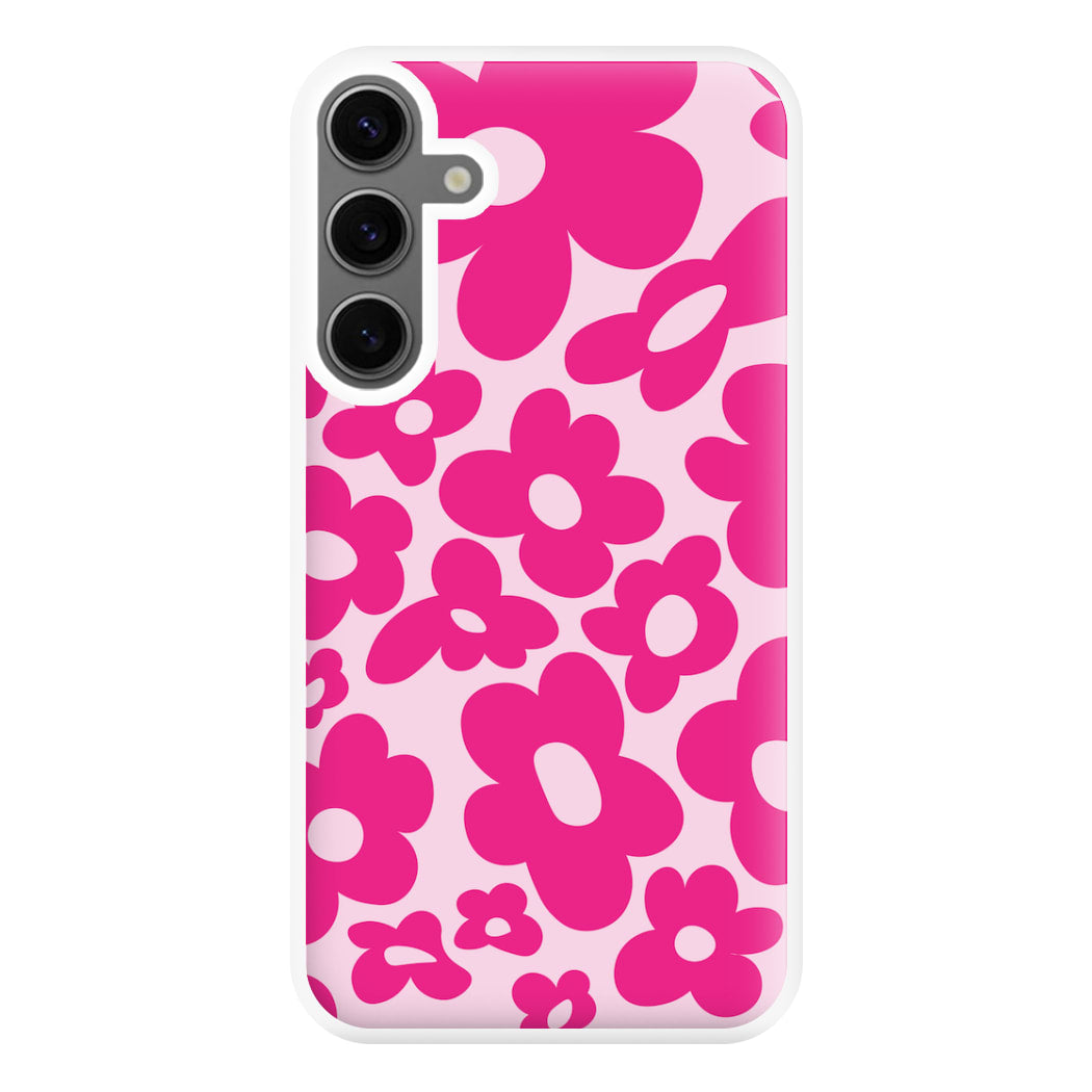 Pink Flowers - Trippy Patterns Phone Case for Galaxy S24FE