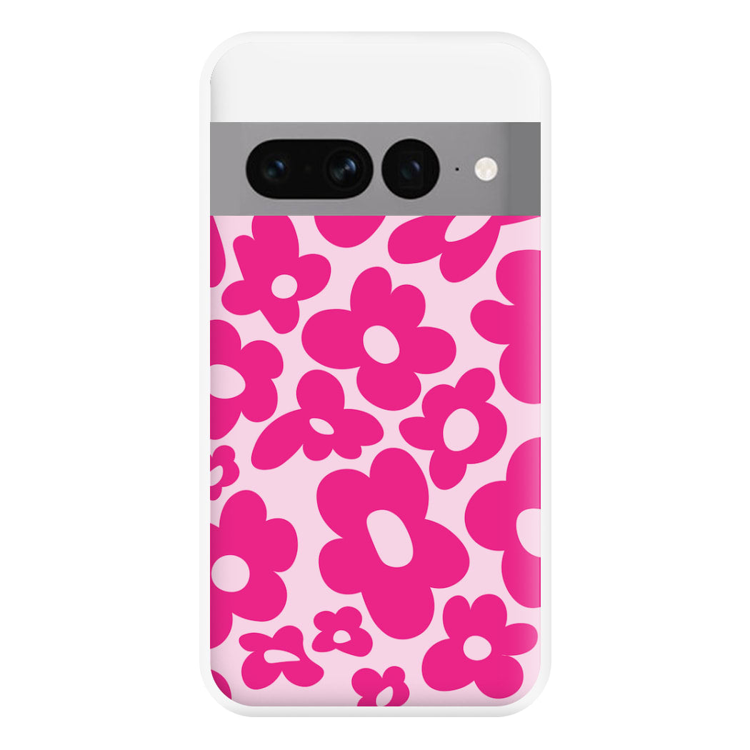 Pink Flowers - Trippy Patterns Phone Case for Google Pixel 7 Pro