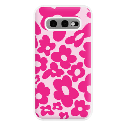 Pink Flowers - Trippy Patterns Phone Case for Galaxy S10e