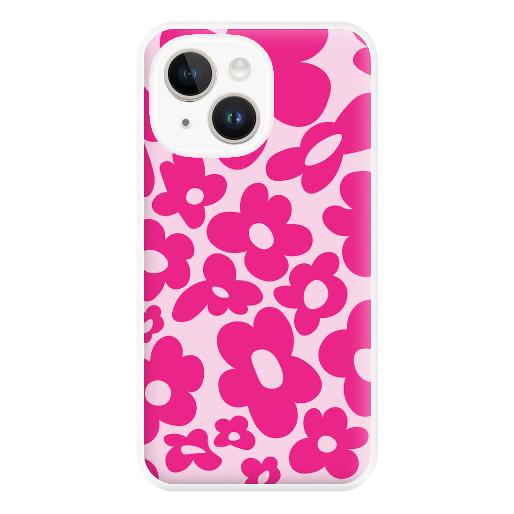 Pink Flowers - Trippy Patterns Phone Case for iPhone 14 Plus