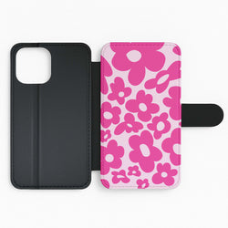 Pink Flowers - Trippy Patterns Flip Phone Case