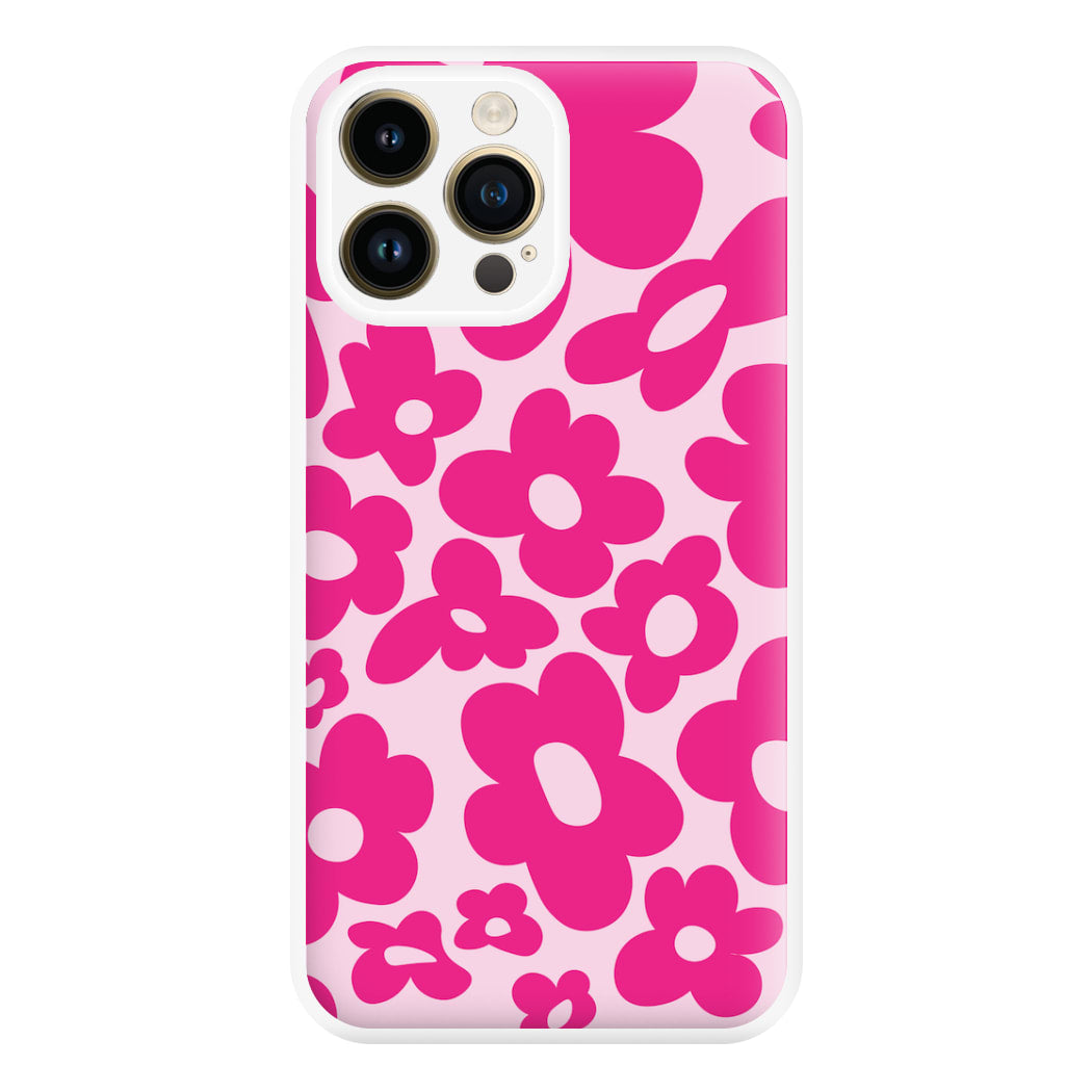 Pink Flowers - Trippy Patterns Phone Case for iPhone 14 Pro Max