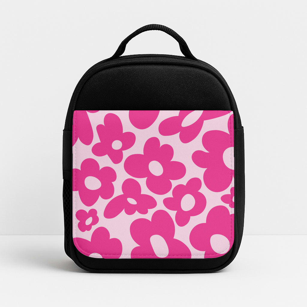 Pink Flowers - Trippy Patterns Insulated Lunchbox