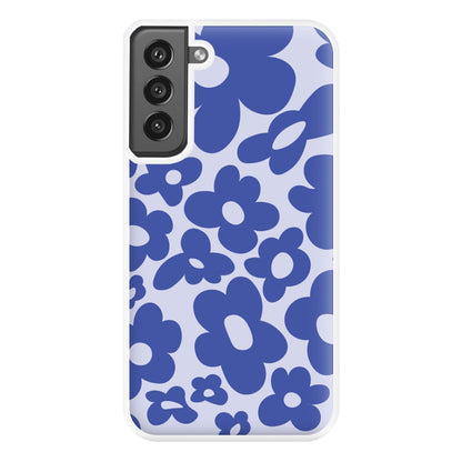 Blue Flowers - Trippy Patterns Phone Case for Galaxy S21FE