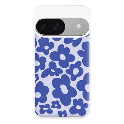 Blue Flowers - Trippy Patterns Phone Case for Google Pixel 9 / 9 Pro