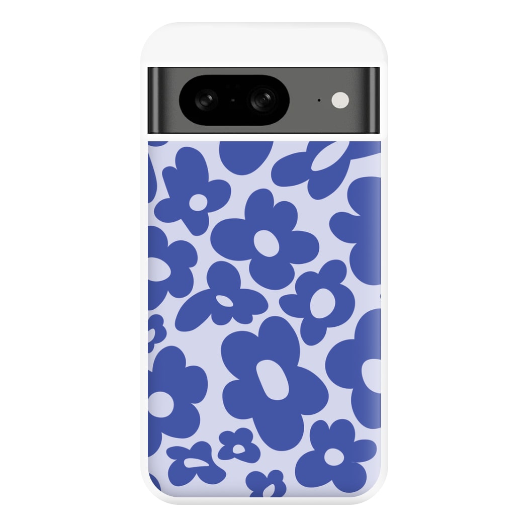 Blue Flowers - Trippy Patterns Phone Case for Google Pixel 8