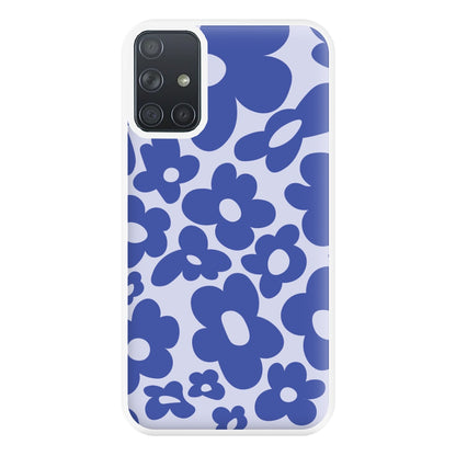 Blue Flowers - Trippy Patterns Phone Case for Galaxy A71