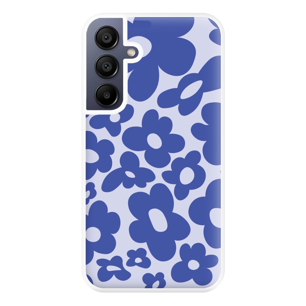 Blue Flowers - Trippy Patterns Phone Case for Galaxy A16